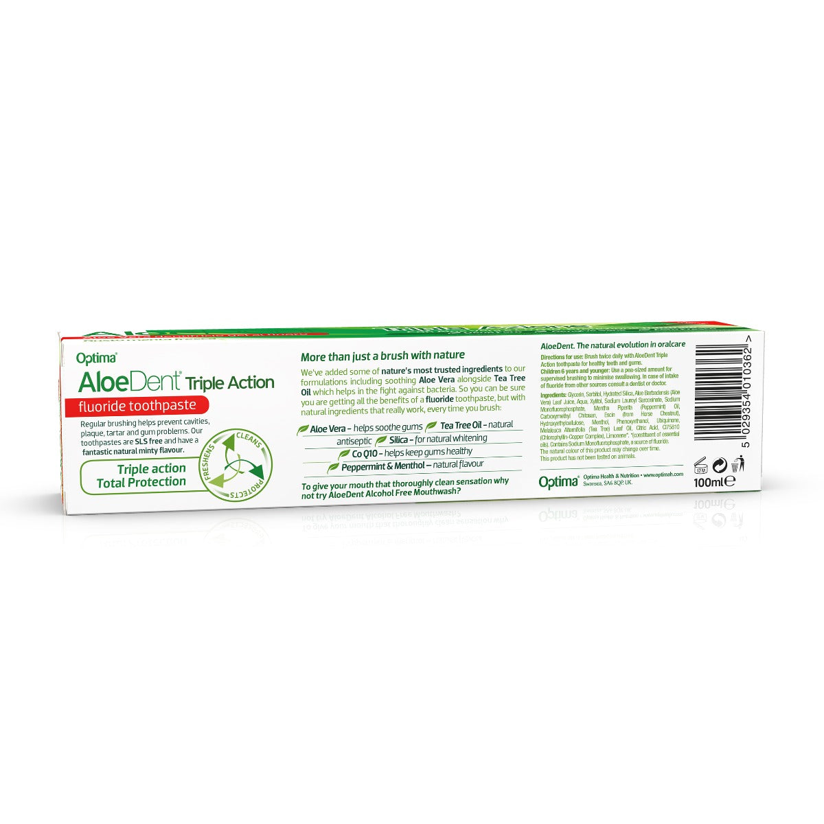 Aloe Dent Triple Action Aloe+CoQ10 Toothpaste Fluoride - Peppermint 100ml