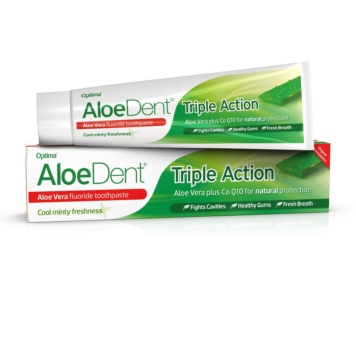 Aloe Dent Triple Action Aloe+CoQ10 Toothpaste Fluoride - Peppermint 100ml