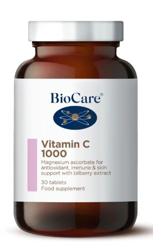 BioCare Vitamin C 1000mg (Magnesium Ascorbate Bilberry & Vitaflavan) 30 Capsules # 30730