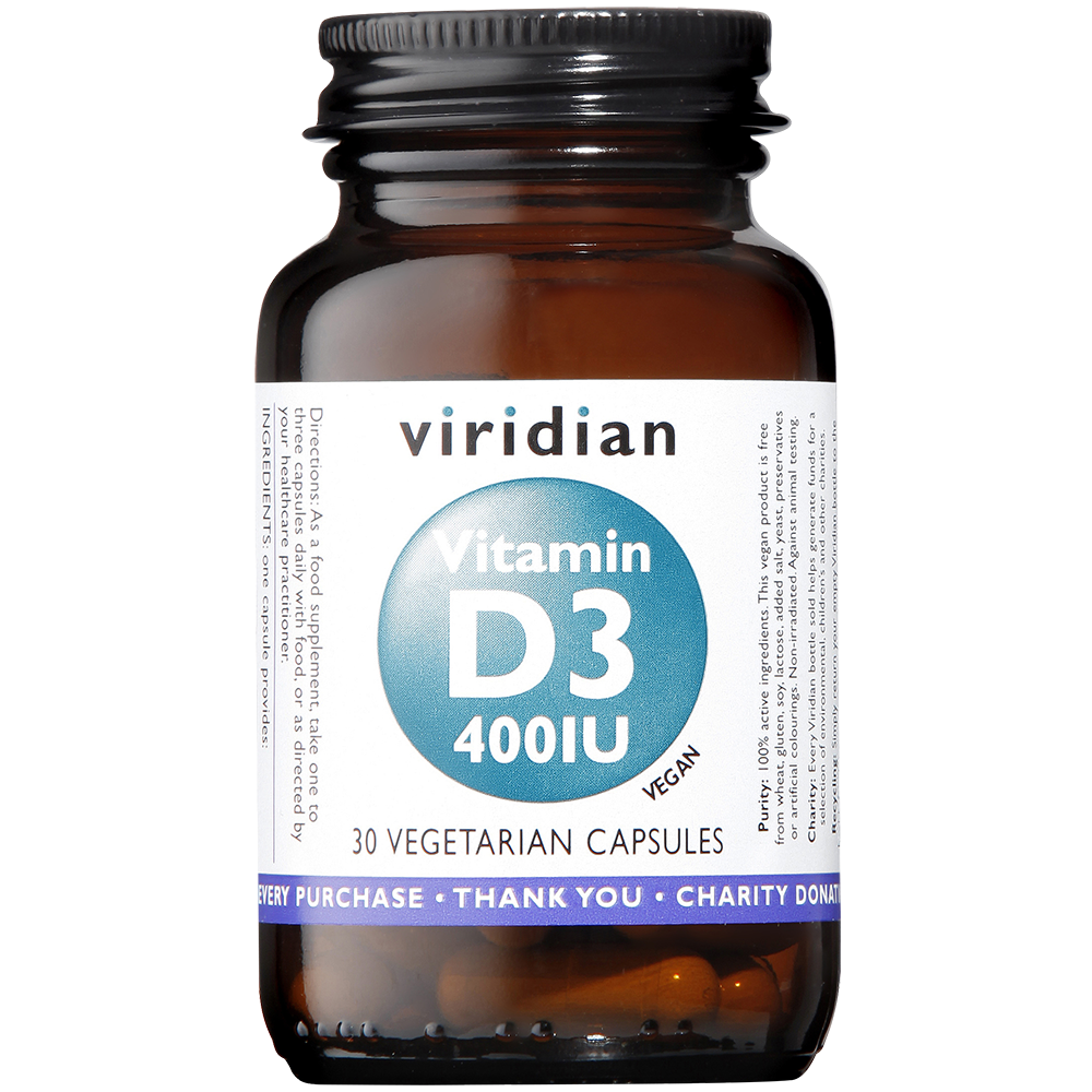 Viridian Vitamin D3 400iu Veg Caps 30 size #268 Up To 30% Off