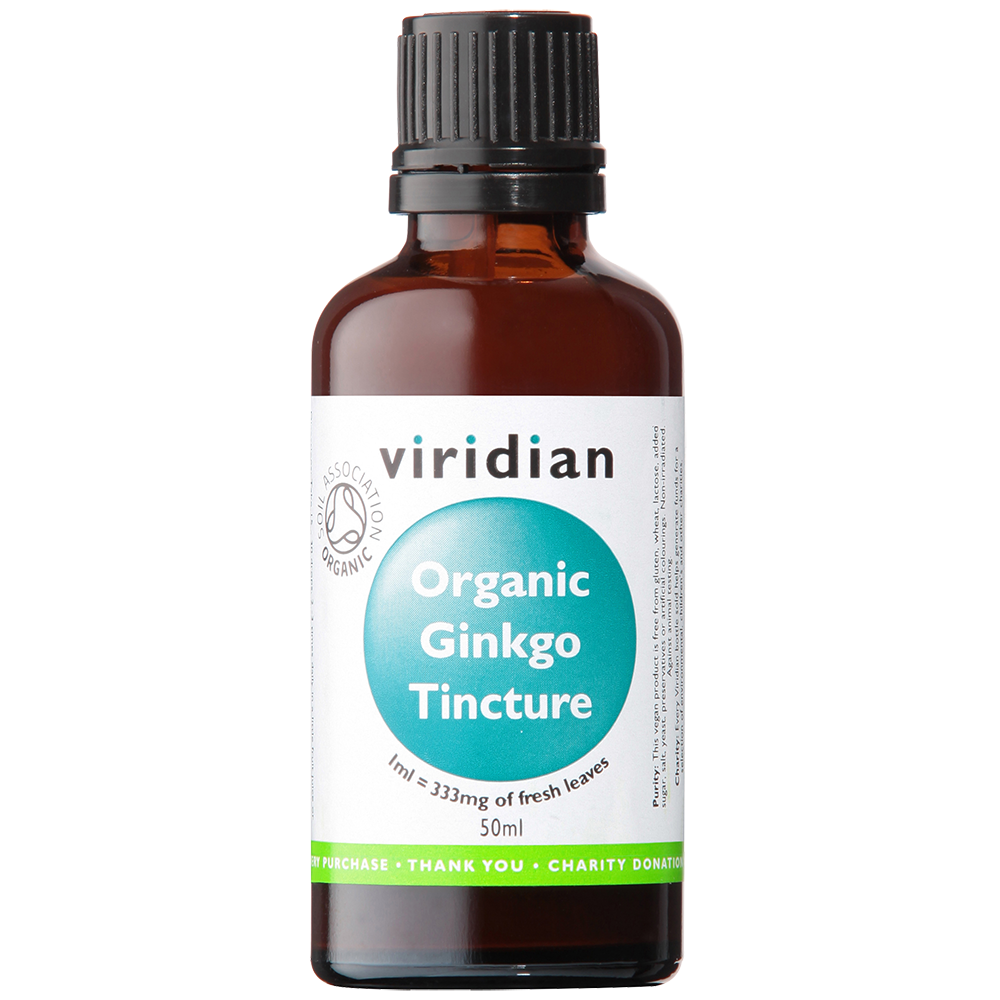Viridian Ginkgo Biloba Tincture (Organic) 50ml size #607 Up To 30% Off