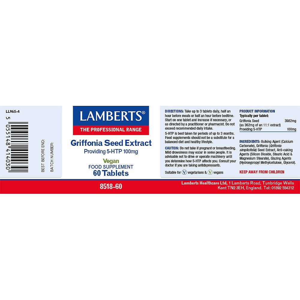 Lamberts Griffonia Seed Extract (5HTP 100mg) 60 tablets #8518