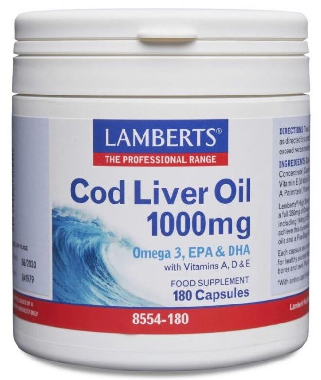 Lamberts Cod Liver Oil 1000mg 180 Capsules #8554 - Up To 30% Off