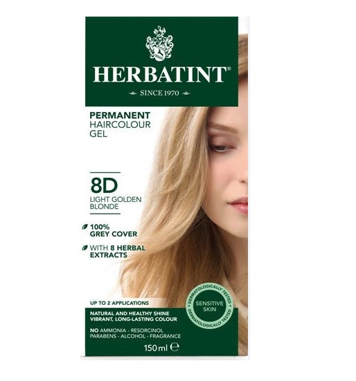 Herbatint Permanent Hair Colour 8D Light Golden Blonde - Up to 34% Off