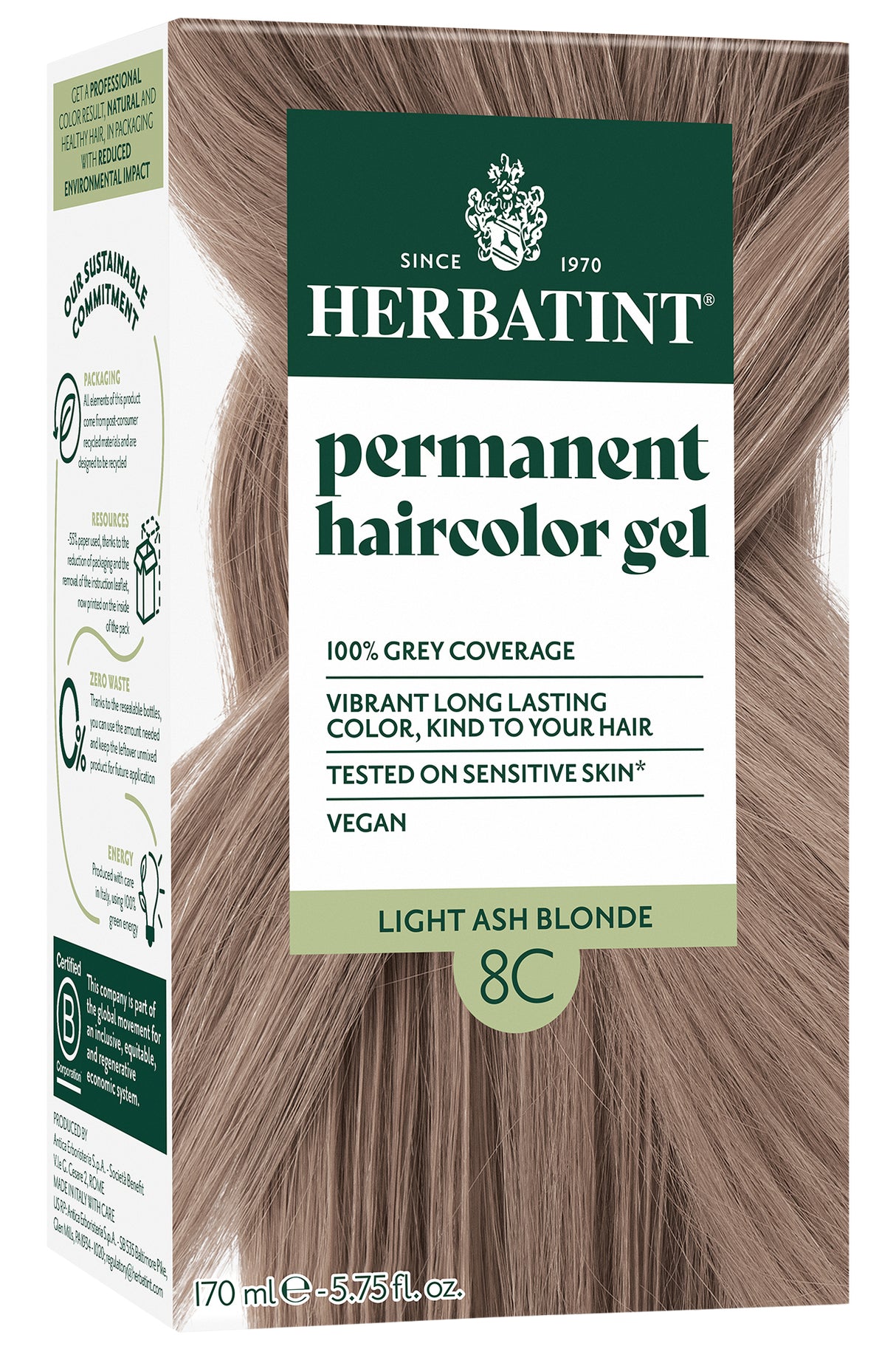 Herbatint Permanent Hair Colour 8C Light Ash Blonde - Up to 34% Off