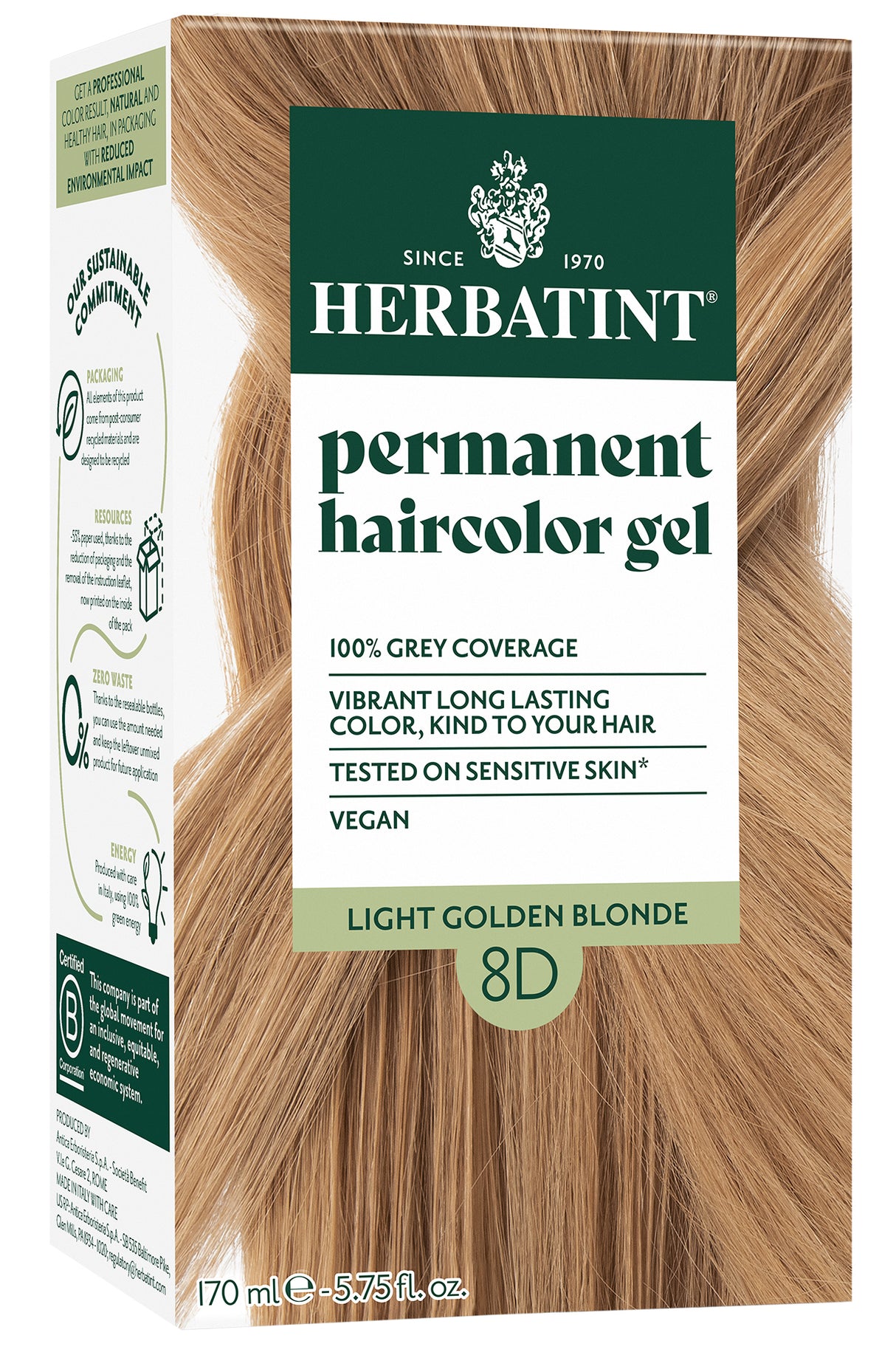 Herbatint Permanent Hair Colour 8D Light Golden Blonde - Up to 34% Off