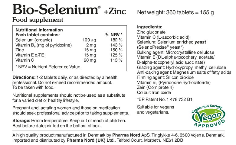 Pharma Nord Bio-Selenium + Zinc (with vit C, E and B6) 360 tabs