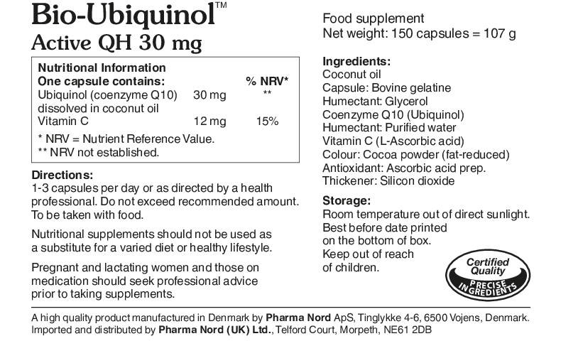 Pharma Nord Bio-Active Q10 Uniquinol 30mg (Ubiquinol) 150 caps