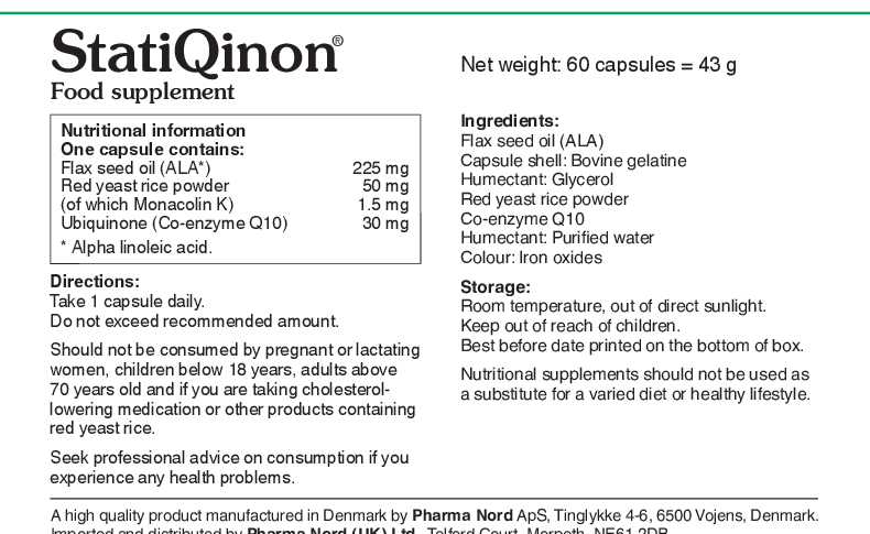 Pharma Nord StatiQinon - Natural Cholesterol Balance 60 caps
