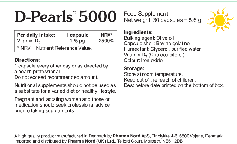 Pharma Nord D Pearls D3 5000iu-150mcg (cholecalciferol) 30 caps