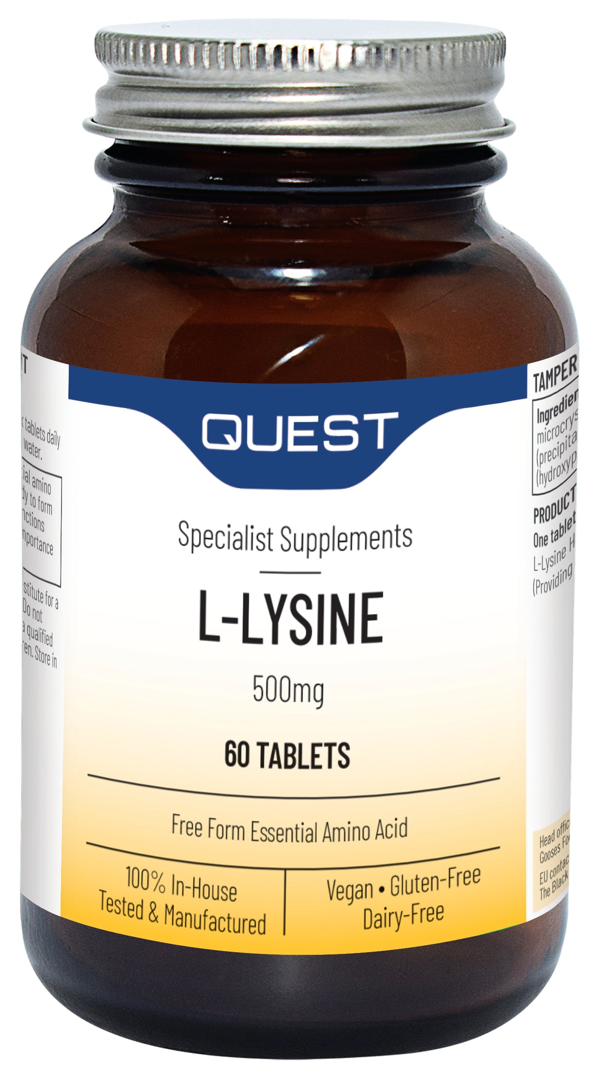 Quest Vitamins - L-Lysine 500mg (60 Capsules)