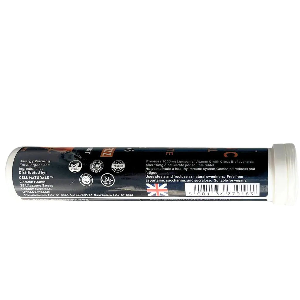 Cell Naturals Liposomal Vitamin C 1000mg Effervescent Tablets 20
