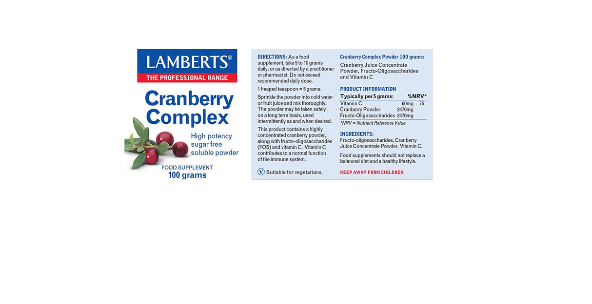 Lamberts Cranberry Complex Powder 100g #8556 - Up To 30% Off