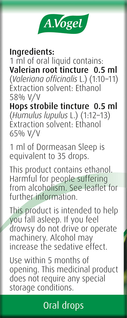 A Vogel Dormeasan 50ml Sleep Valerian-Hops oral drops - Up to 25% Off