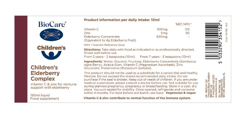 BioCare Children's Elderberry Complex 150ml # 354150