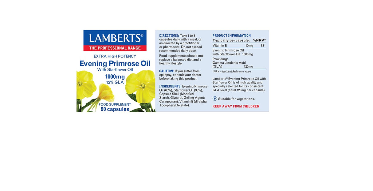 Lamberts Evening Primrose Oil 1000mg 90 Caps #8501 - Up To 30% Off