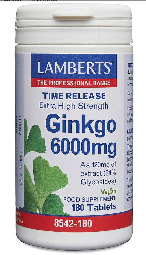 Lamberts Ginkgo Biloba 6000mg Extra High Strength (180 Capsules) # 8542