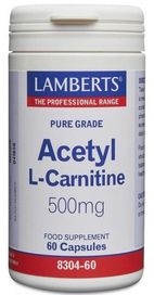 Lamberts Acetyl L-Carnitine 500mg 60 Caps #8304 - Up To 30% Off