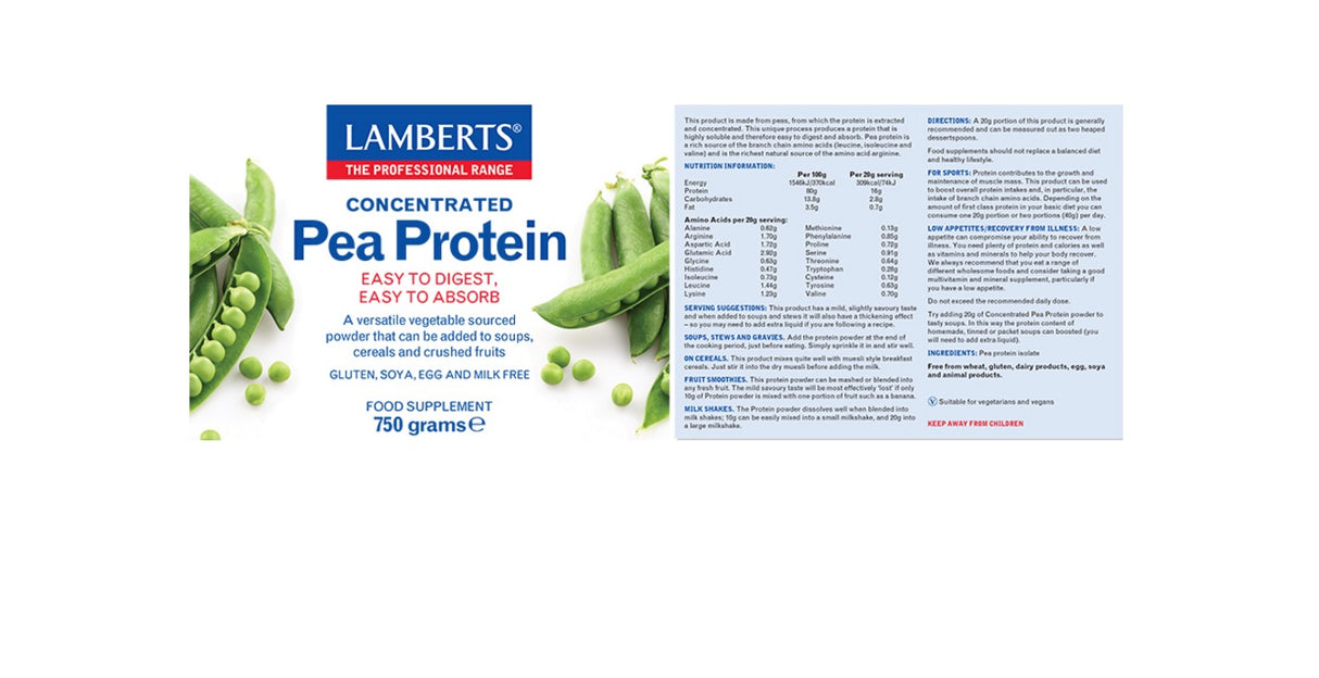 Lamberts Pea Protein (360 Grams) powder # 8333