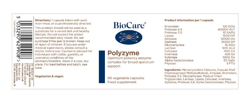 BioCare Polyzyme 90 Capsules # 62990