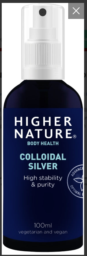 Higher Nature Colloidal Silver Pump Spray High Stability 100ml # SIL100