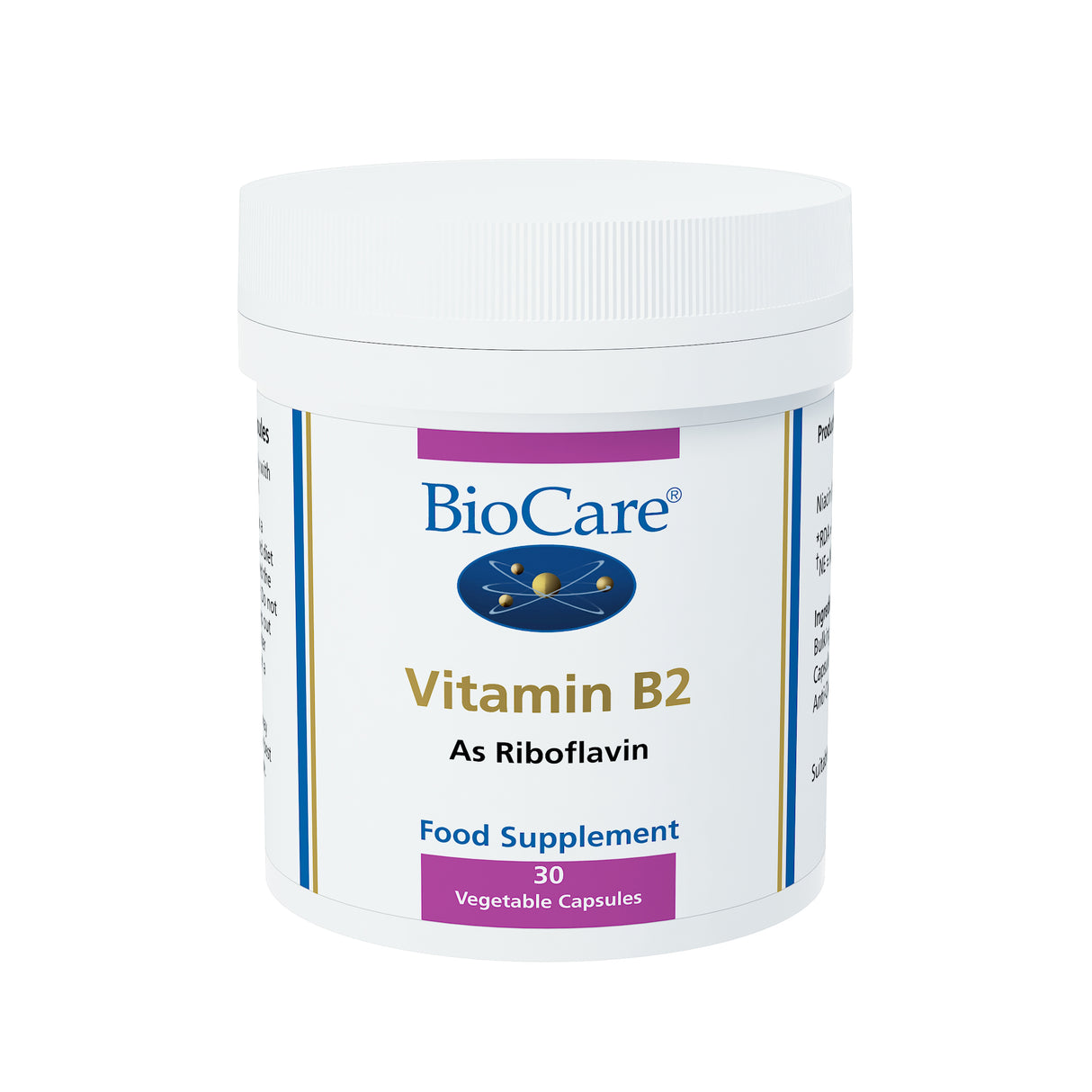 Biocare Vitamin B2 30 Capsules # 52430