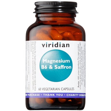 Viridian Magnesium, B6 & Saffron Veg Caps 60 size #334  Up To 30% Off