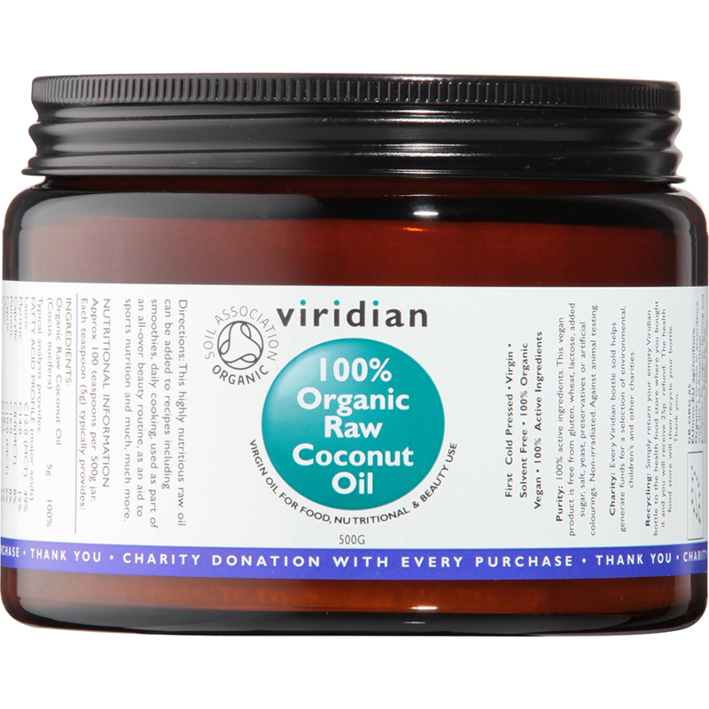 Viridian Raw Coconut Oil (Organic) 500g size #503  Up To 30% Off