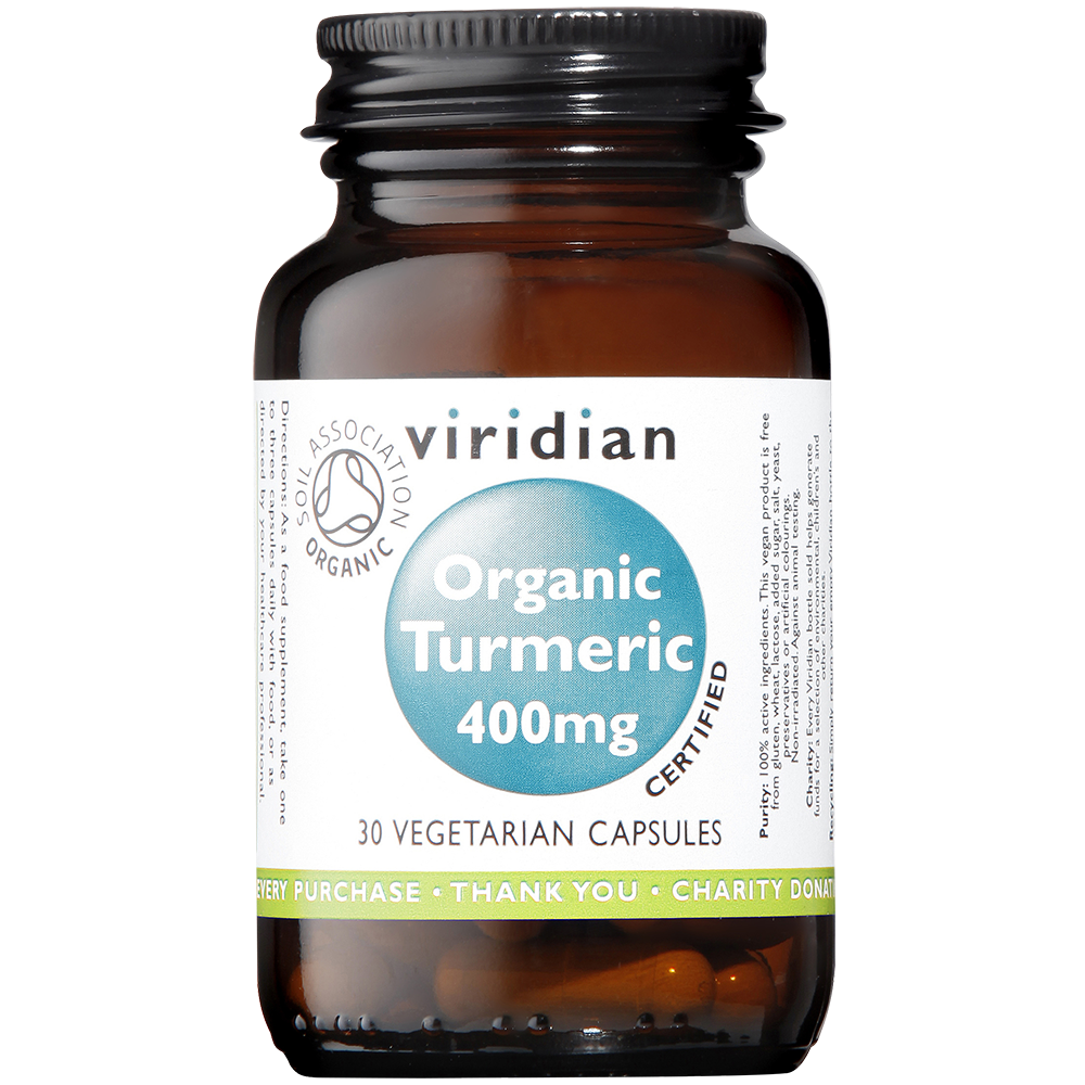 Viridian Organic Turmeric 400mg Veg Caps 30 size #965  Up To 30% Off
