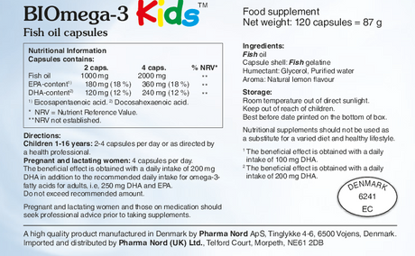 Pharma Nord BIOmega-3 Kids Fish Oil 500mg 120 caps
