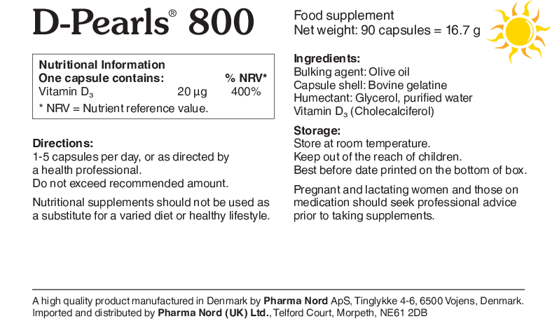 Pharma Nord D Pearls D3 800iu-20mcg (cholecalciferol) 90 caps