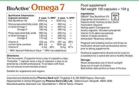 Pharma Nord Omega 7 Sea Buckthorn Oil 150 caps