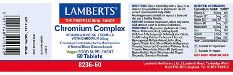 Lamberts GTF Chromium 200mg ( 60 tablets) #8236