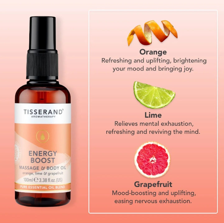 Tisserand Energy Boost Massage & Body Oil 100ml