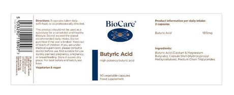 BioCare Butyric Acid 90 Capsules # 11890