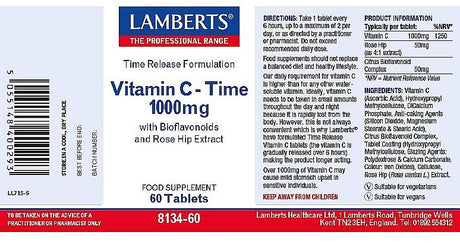 Lamberts Vitamin C Time Release 1000mg ( 60 Tablets) # 8134