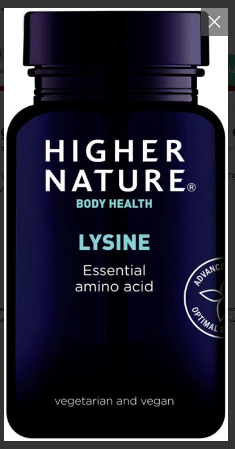 Higher Nature Lysine 500mg 90 Tablets # LYS090