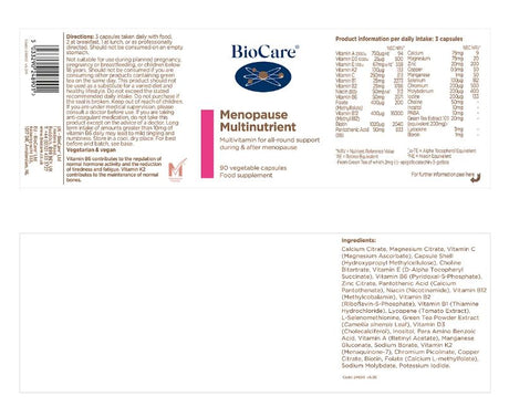 Biocare Menopause Multinutrient 90 Caps # 24890