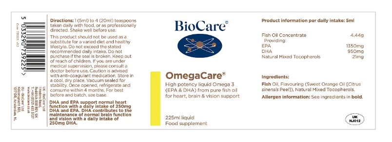 BioCare OmegaCare 225ml # 739225