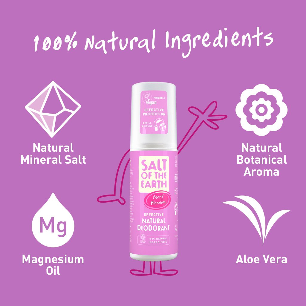 Salt Of The Earth Peony Blossom Natural Deodorant Spray # 100ml