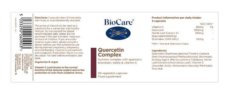 BioCare Quercetin Plus (Quercetin & Bromelain) 90 Capsules # 26090