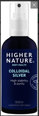 Higher Nature Colloidal Silver Pump Spray  High Stability 100ml # SIL100