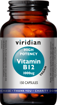 Viridian Vitamin B12 1000ug (High Potency) Veg Caps 150 size #201