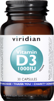 Viridian Vitamin D3 1000iu Veg Caps 30 size #270