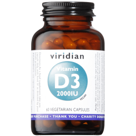 Viridian Vitamin D3 2000iu Veg Caps 60 size #274