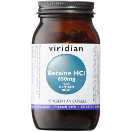 Viridian Betaine HCl & Gentian Veg Caps 90 size #471 (Expiry Date 09-2024)