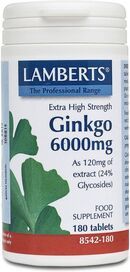 Lamberts Ginkgo Biloba 6000mg Extra High Strength (180 Capsules) # 8542