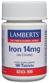 Lamberts Iron 14mg (100 Tablets) # 8243