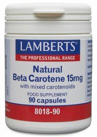 Lamberts Natural Beta Carotene 15mg (90 Capsules) # 8018