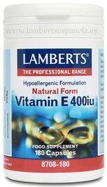 Lamberts Natural Vitamin E 400 i.u.(268 mg) 180 Caps # 8708